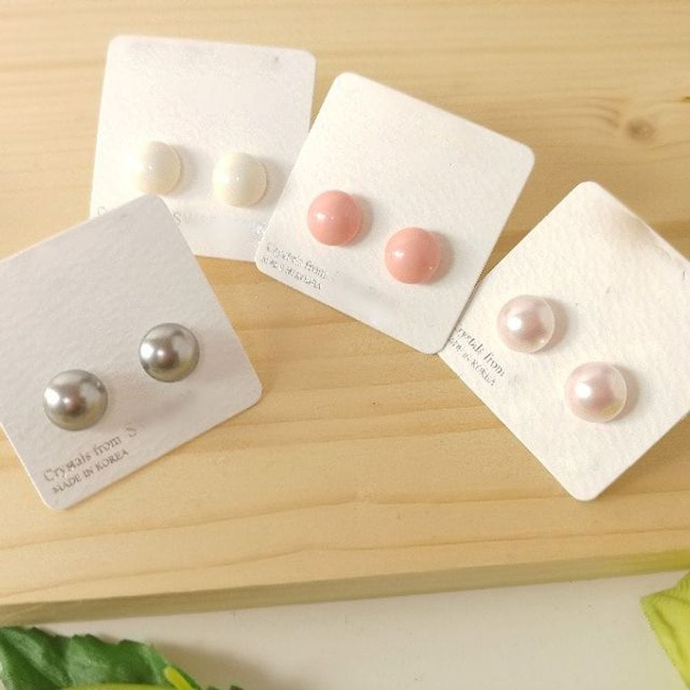 

E427 Austrian Crystal Earrings 92.5 Silver Needle coral color