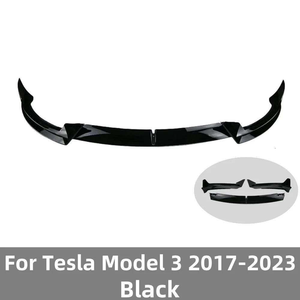 Front Bumper Lip Diffuser Cover for Tesla Model 3 Model Y 2017-2023 Sedan Lower Bumpers Blade Splitter Spoiler Body Kit For M3 Black