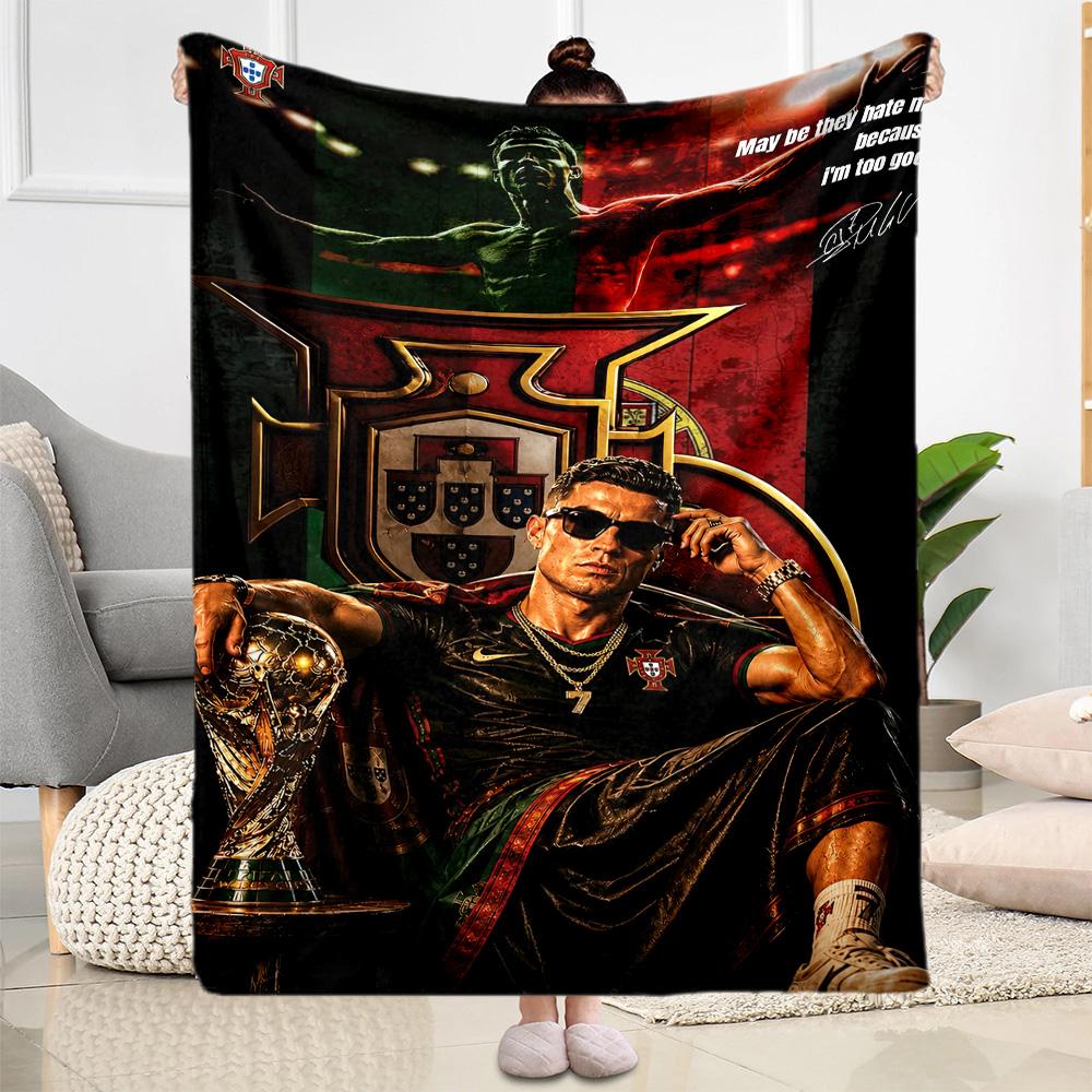 Cristiano Ronaldo Blanket Comfortable Great For Bed Bedding Sofa Allseason Use Stylish Decor Suitable For Gifting Relatives And Friends