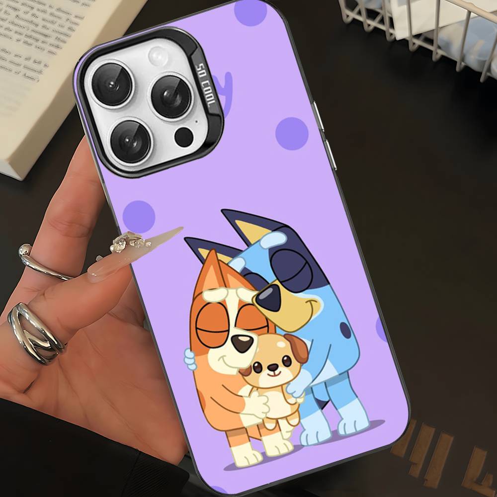 Cartoon Dog B-Blueys Phone Case For iPhone 16 15 14 13 12 11 Pro Max Matte Shockproof Back Anti Fall Matte Cover