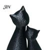 Cat Themed Home Decor Cute Black Statue, 3D Printed Figurine with Snuggle Pose, Heart Warming Minimalist Desk Shelf for Office, Gift Lovers Art