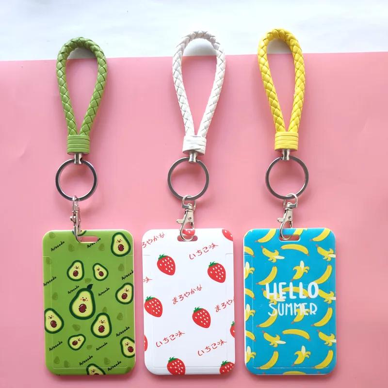 Damen Herren Kreditkartenhülle Hülle Früchte Avocado Erdbeere Lanyard Ausweis Ausweishalter Nackenband Handy-Halsbänder