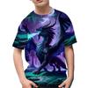 Children's Boy's Clothing Fashions Megalosaurus 3D Print Graphic T Shirts Outdoor Casual Summer Short Sleeves Children's T-Shirt