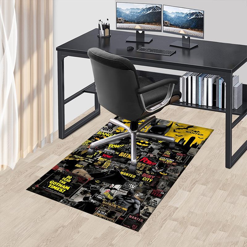 Batman,Gotham City Office Carpet Chair Mats, Home Decor Dormitory Floor Protector With Anti-Skid Backing, Large Area Coverage, Christmas Dec 60cm by 90cm
