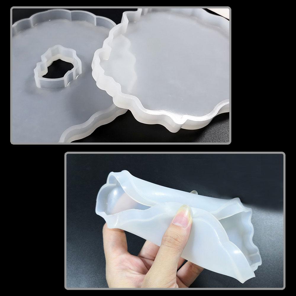 Silicone World DIY Coaster Resin Epoxy Mold Tea Coaster lrregular shape Resin Molds Silicone Wine Glass Coasters Epoxy Mould