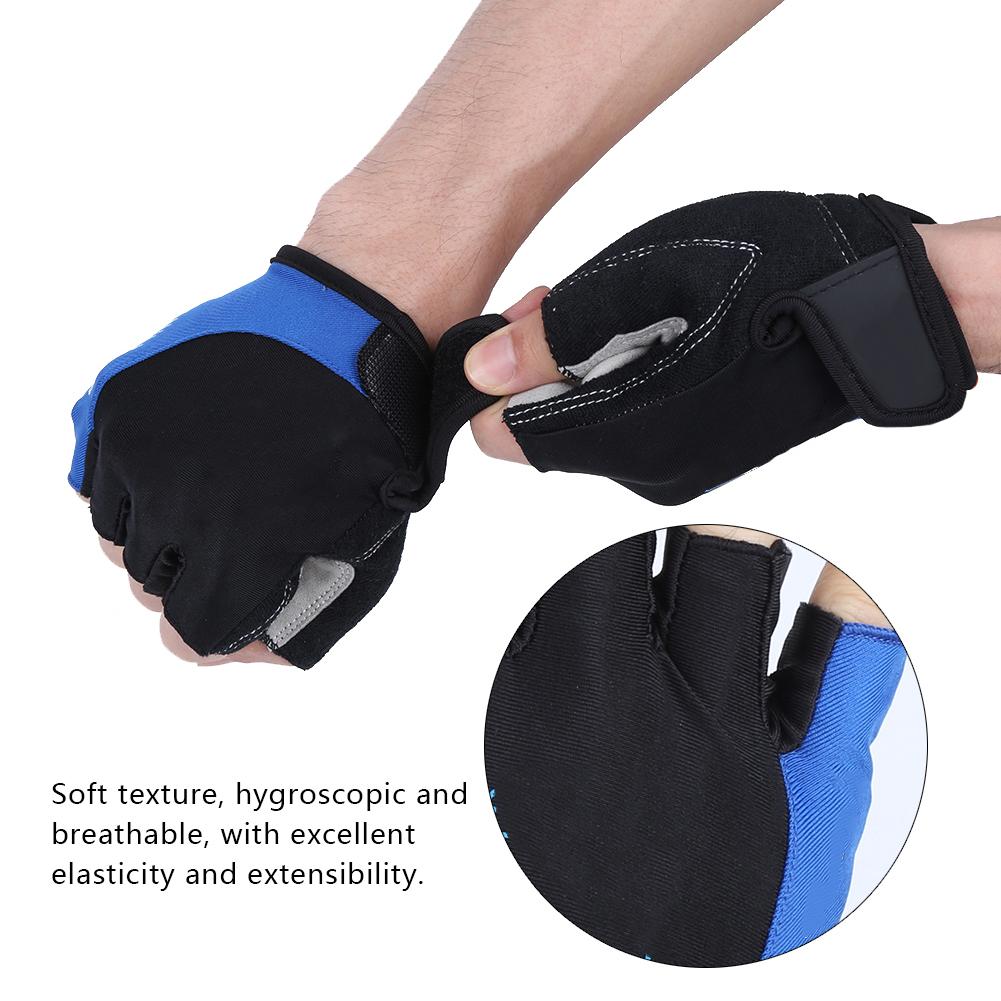 Knitted Fabric Unisex Half Finger Riding Glove Breathable Shockproof Bicycle Cycling GlovesCycling Gloves