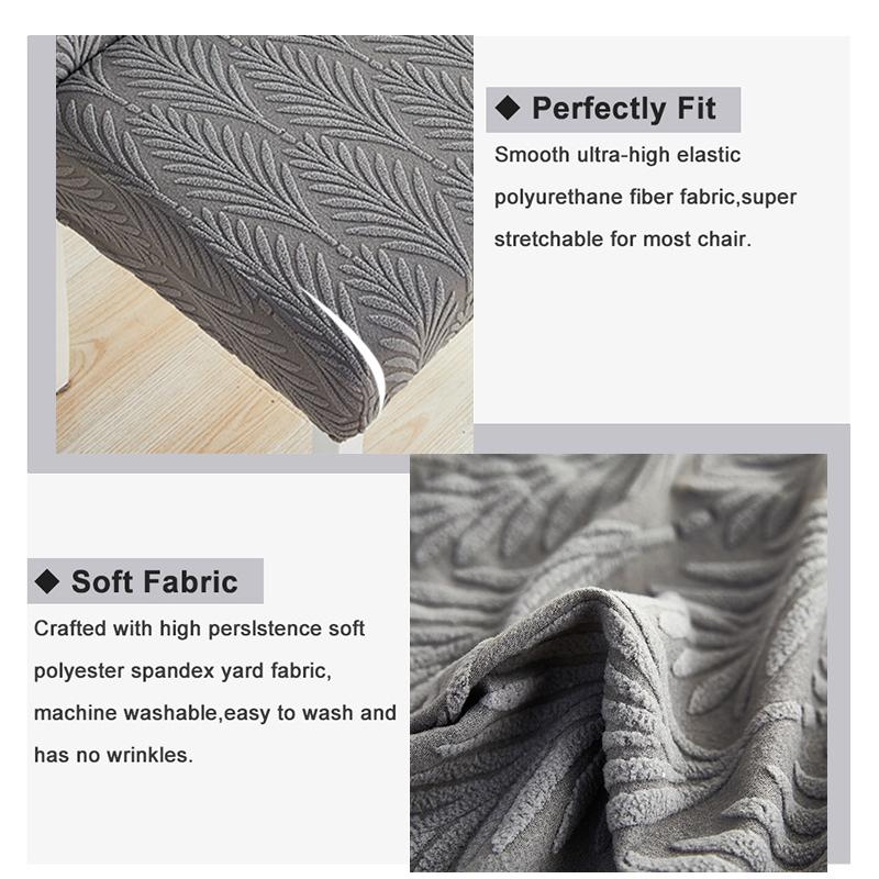 Jacquard Chair Cover Thick Elastic Chair Slipcover Stretch Chair Protector Cover For Dining Room, Kitchen, Party Home Decoration