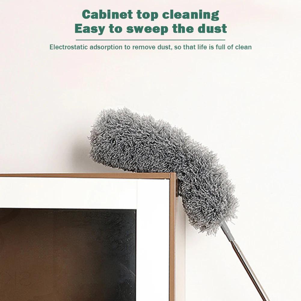 Telescopic Cleaning Duster Brush Extended Long Crevice Spider Web Microfiber Brushes Bendable Household Dust Clean Remover