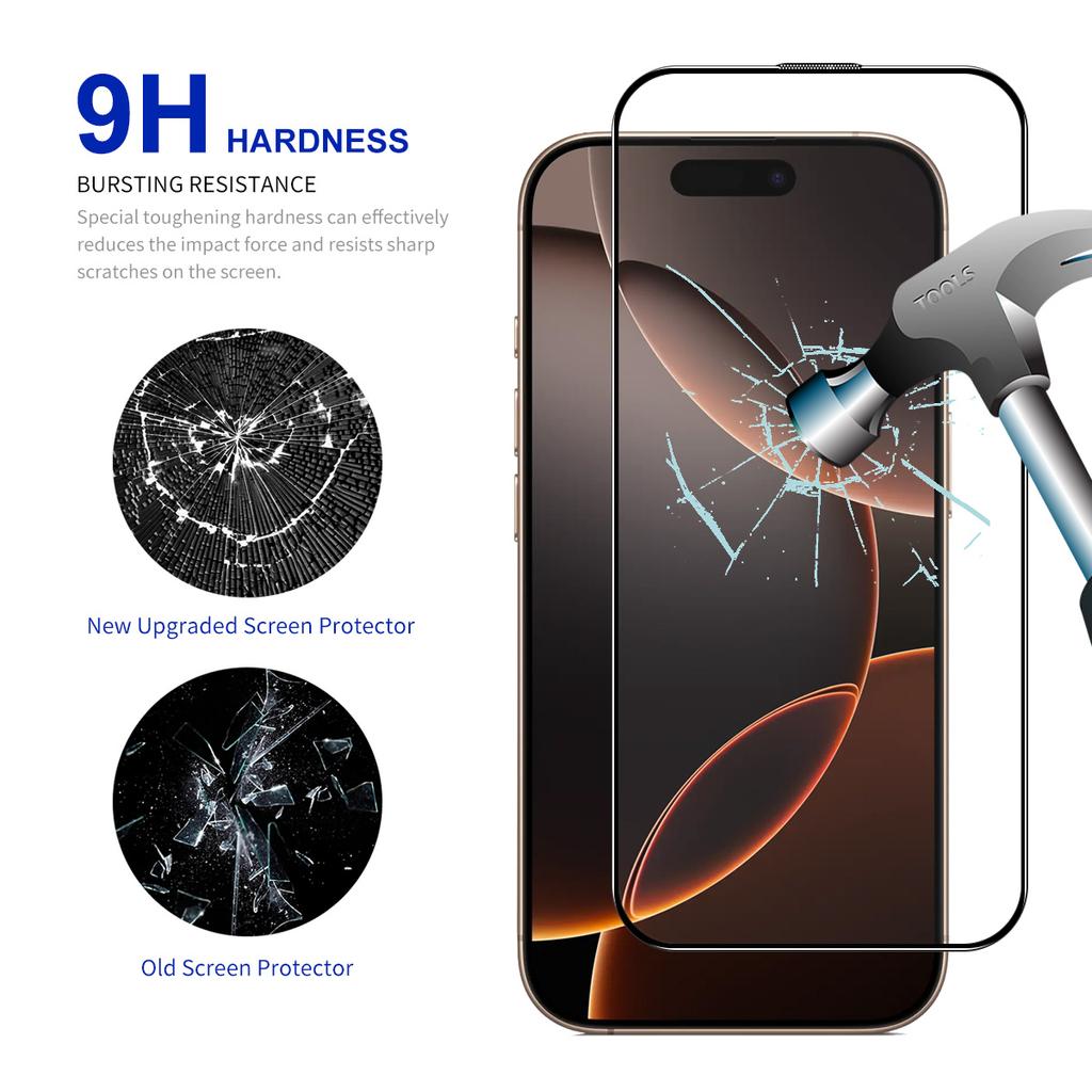 For iPhone 16 Pro HD Clear Film ENKAY HAT PRINCE Tempered Glass Screen Protector with Installation Tool