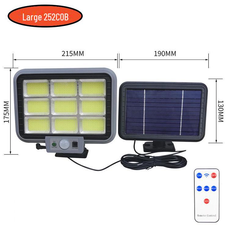 Outdoor Solar Motion Sensor Wall Lights with Remote Control for Courtyard and Corridor