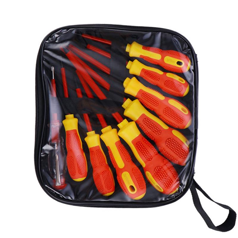 Devítidílná magnetická izolovaná sada šroubováků