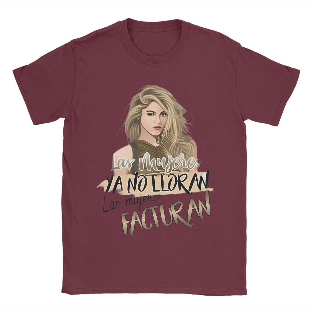 Herren Shakira Las Mujeres Ya No Lloran T-Shirt 100% Baumwolle Tops Vintage Kurzarm Rundhals T-Shirts Bedruckte T-Shirts