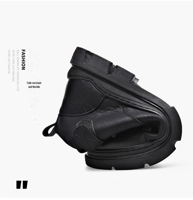 Men's 2023 Autumn/Winter High-Top Cotton Martin Boots: Stylish, Warm, Retro Leather Work Shoes