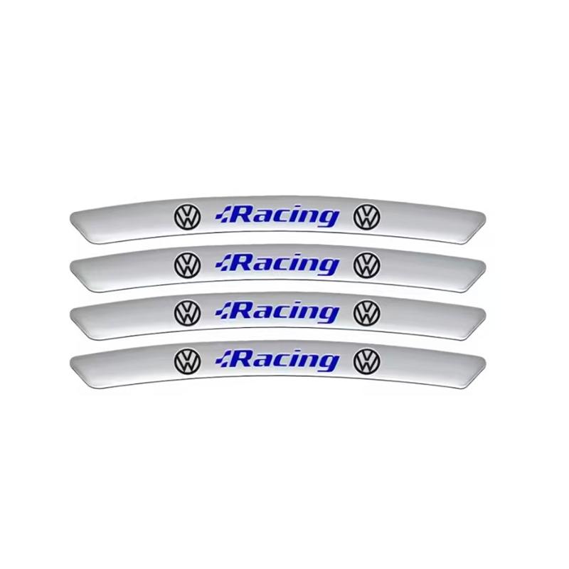 4Pcs Aluminum Car Badge Emblem Wheel Hub Rims Decor 3D Stickers For VW GTI Polo Golf Passat B6 B7 Jetta T-ROC Taigo CC Hub Cap