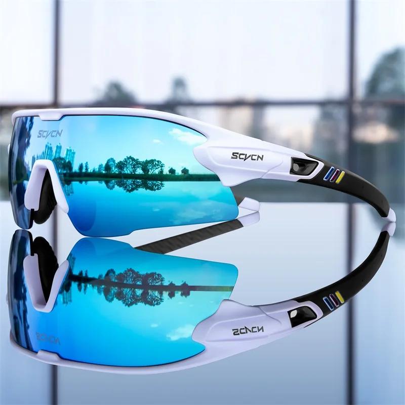

SCVCN Cycling Glasses Mountain Bicycle Sport Men Sunglasses Goggles Outdoor MTB Road Running Sunglasses UV400 Protection Eyewear 1lens