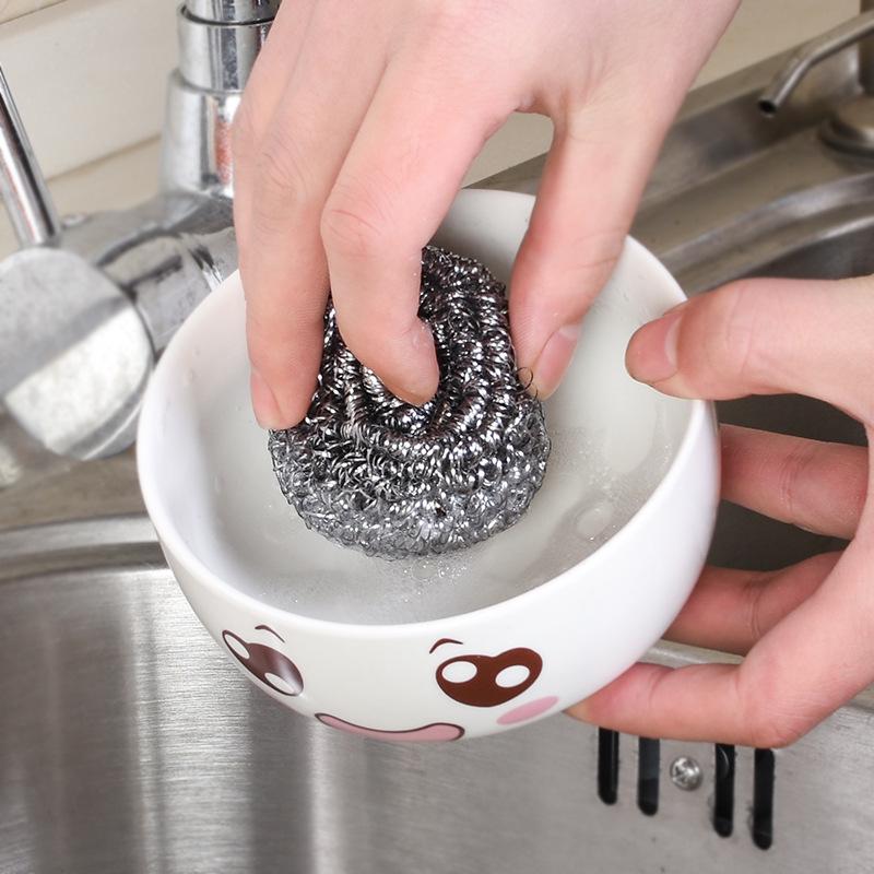 Stainless Steel Wool Pot Brush for Kitchen Cleaning