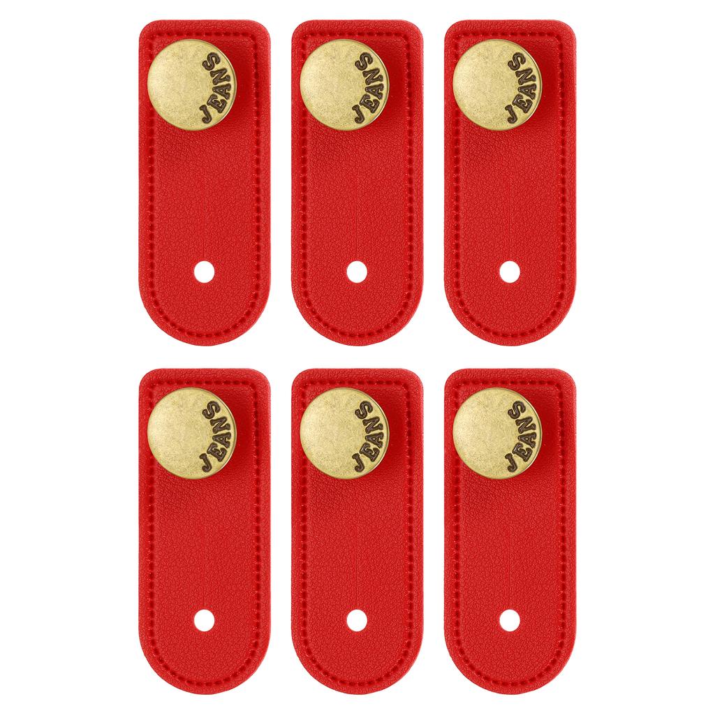 6Pcs Button Extenders for Pants Adjustable Pants Button Expanders Faux Leather Waist Extenders for Women Men Trousers 2.4x1"