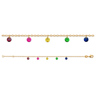 [R4115] - Vergoldetes Armband 'Sissi' mehrfarbiges Gold - 4 mm