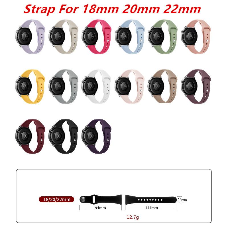 18mm 20mm 22mm Slim strap For Samsung Galaxy watch 7/6/5/pro/4 Silicone bracelet Huawei watch GT 4-2e-3-3 pro 46mm xiaomi watchbands