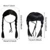 Black Double Ponytail Pet Hairpiece Funny High Temperature Fiber Animal Wig Realistic Universal Cosplay Wig Party Dress Up