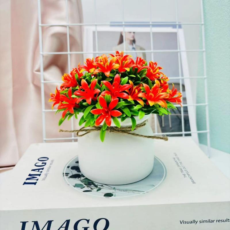 31 Small Orchids Potted Plants Artificial Flower Potted Plants Artificial Plants and Green Plants for Decoration