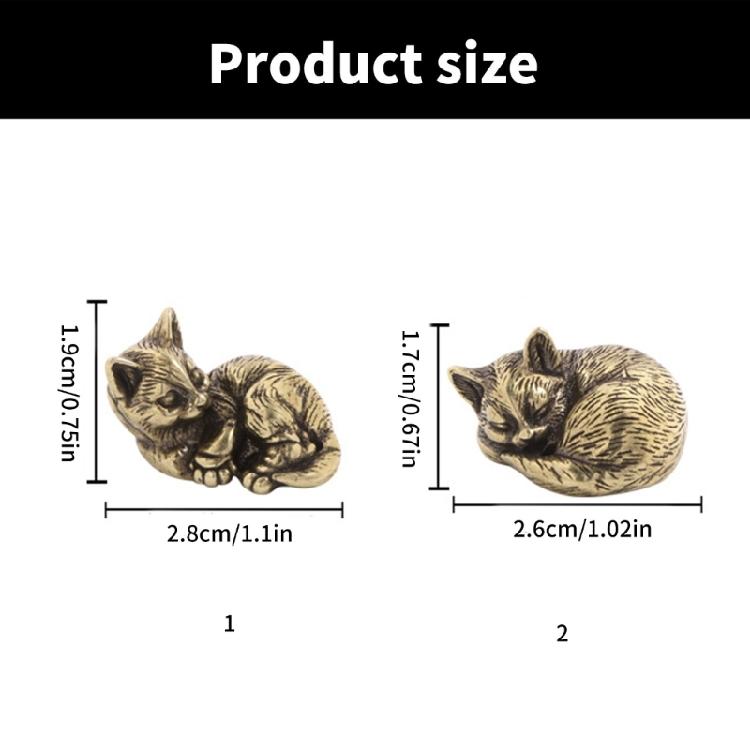 Elegant Brass Cats Figurine Desk Decoration Decorative Metal Statue Teas Room Accessories Car Interior Accessories
