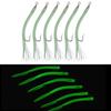 6Pcs CodfishFishing Eel Tube Jig Bait Shank Offset Hook Barbed Octopus Hook