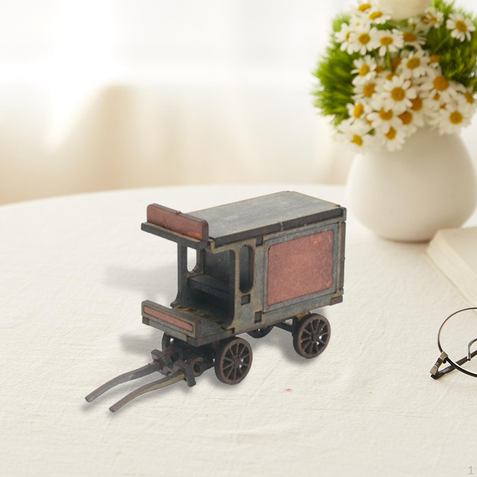 

1/72 Carriage Building Model Kit 3D Wooden Puzzles Wood DIY Paintable Diorama 1:72 Scale Miniature