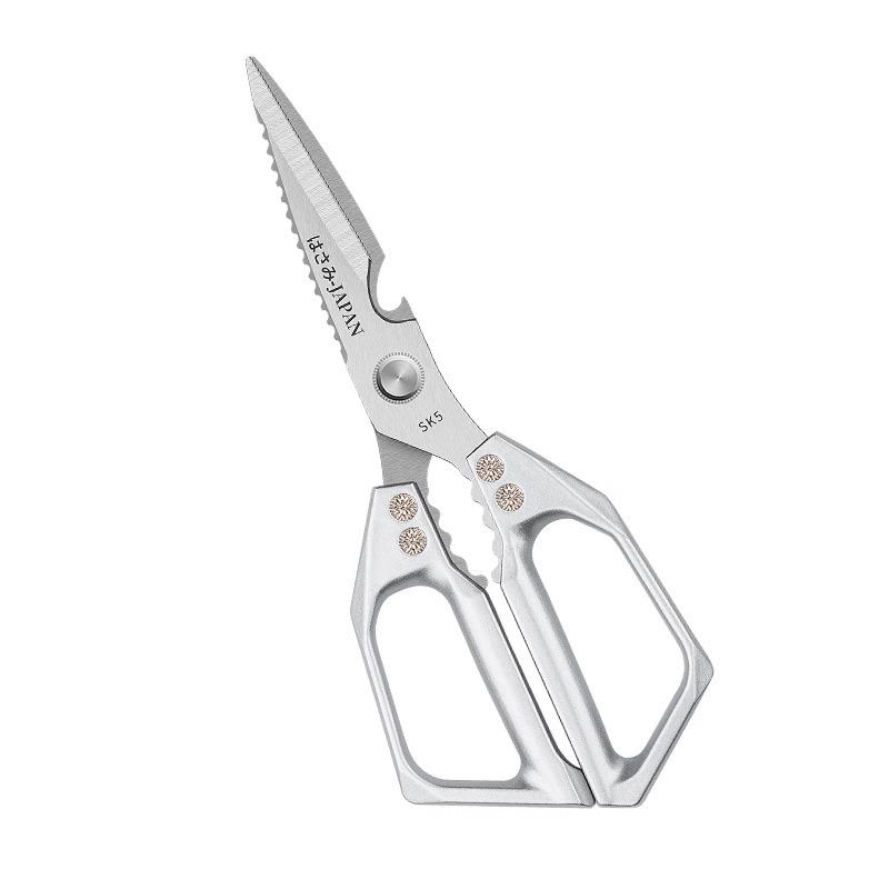 SK5 Stainless Steel Multifunctional Kitchen Scissors for Cutting Chicken Bones, Food, and Barbecue