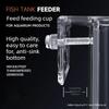 New Acrylic Fish Feeder Ring Transparent Fixed-Point Aquarium Feeders Ring Wall-Mounted Fish Feeder Tray for Baby Fish Shrimp