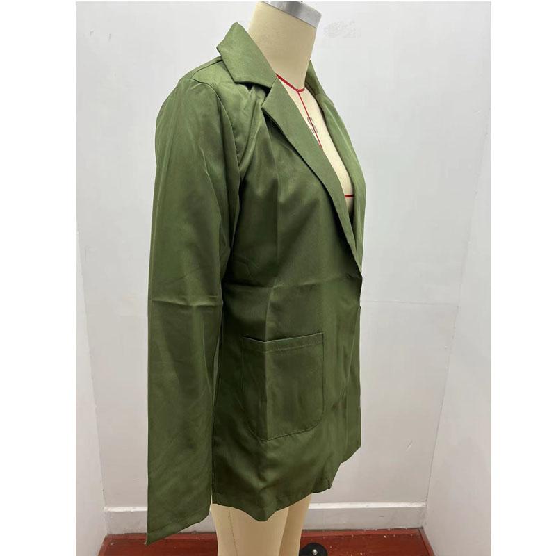 Women's Fashion Jacket Mid-Long Sleeve Single Breasted Casual Warm Jacket