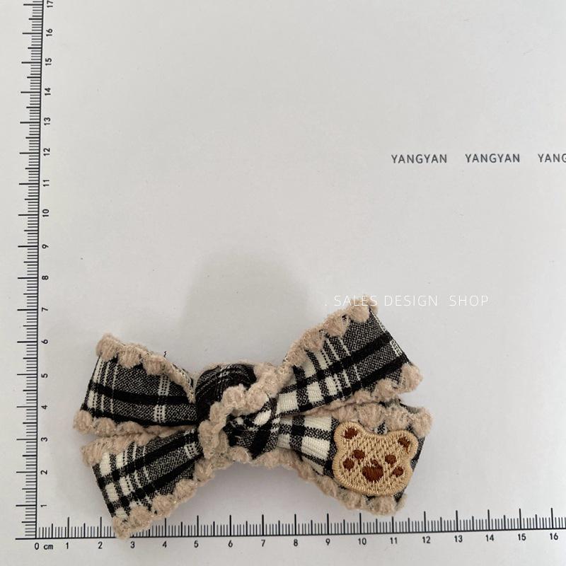 Fall/Winter Luxury Fabric Bow Bear Hair Clip: Chic, Versatile, High-End Women's Accessory