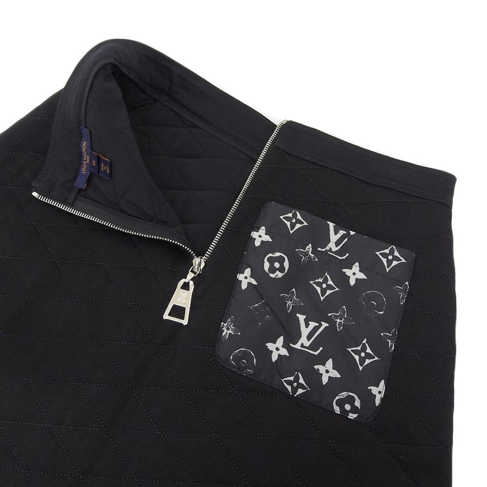 Louis Vuitton Excellent Condition Monogram Pocket Quilted Jersey Skirt, Women's, Black, Size XS, FJSK15FED 1A84D0 Skirt XS blackUsed
