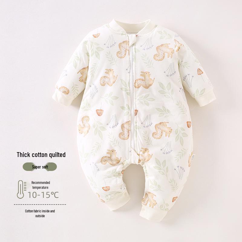 Infant Anti-Kick Sleeping Bag with Zipper - 120g Cotton, Thickened, Split Leg Design