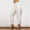 Shascullfites Melody Wear White Cotton Leggings for Women Long Length Push-Up Fitness Elastic Body Shaping Pants