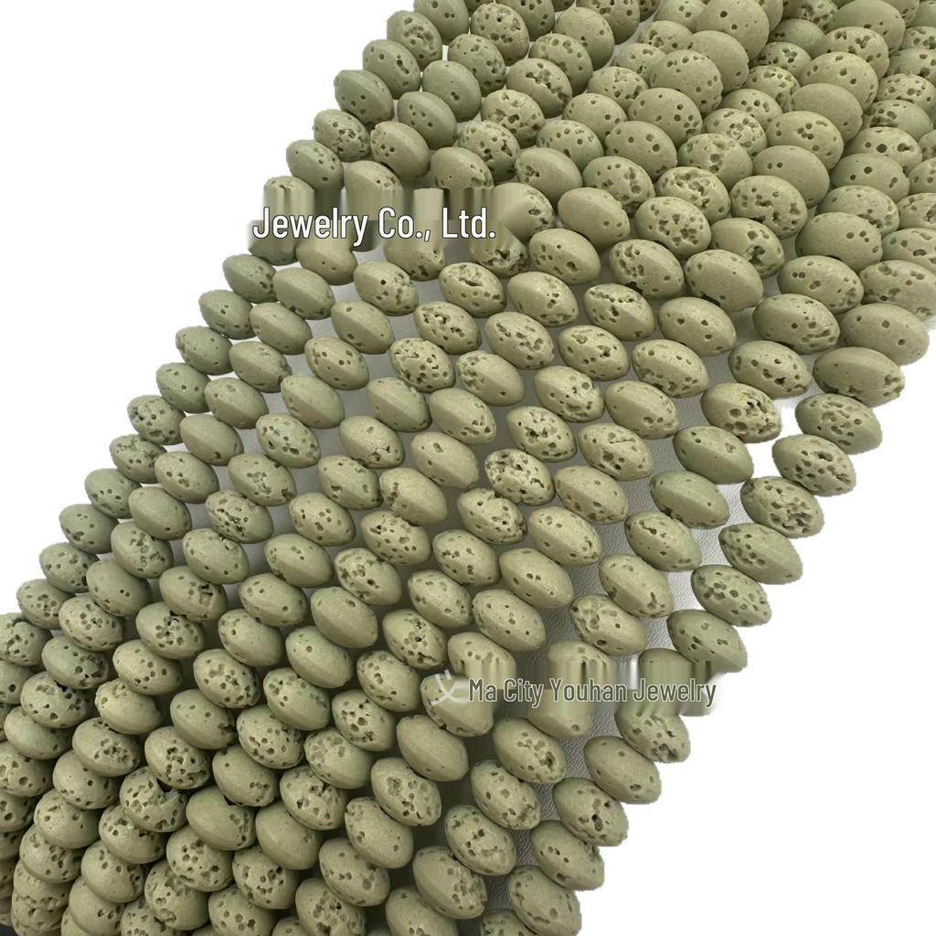 Solid Color Lava Stone Abacus Bead Bracelet Necklace DIY Jewelry Accessories