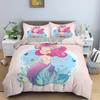 Cartoon Mermaid Pattern Duvet Cover Bedding Set Children Bedroom Decor QuiltComforter Cover King Twin Single Size Bedclothes
