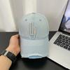 Washed Denim Hat for Men, Korean Style Vintage Sunshade Baseball Cap, Fashionable and Versatile, Embroidered Soft-top Distressed Duckbill Cap for
