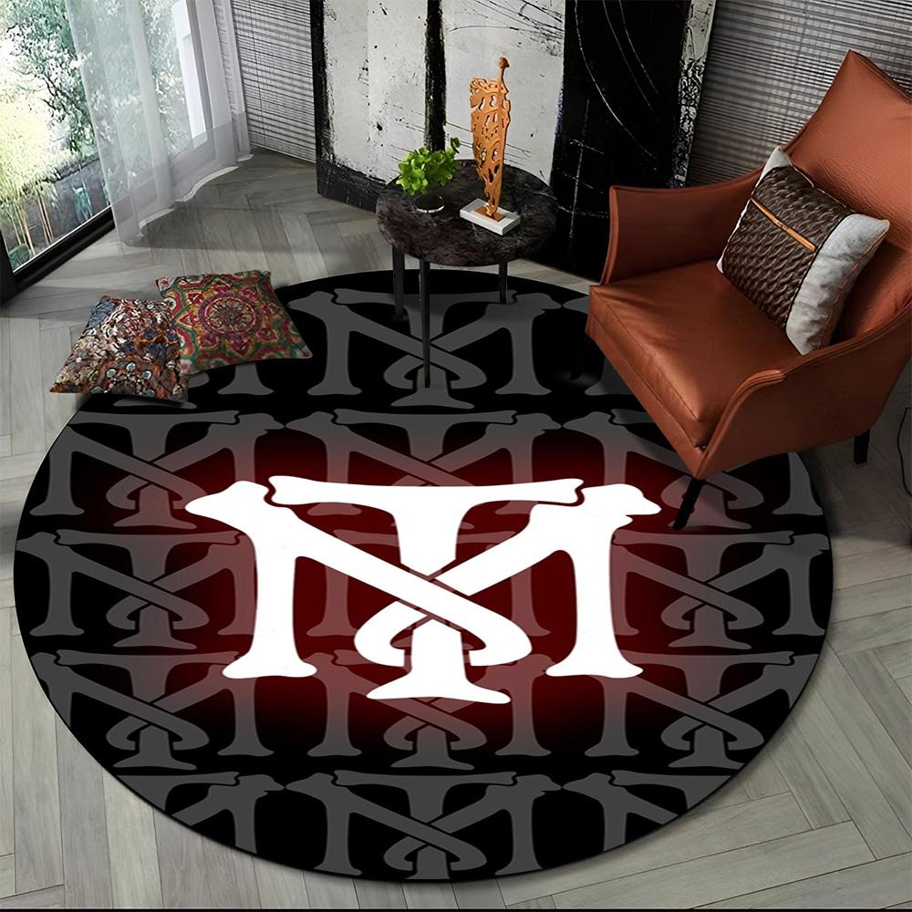 3D Tištěný Film Scarface Tony HD Kulatý Koberec pro Obývací Pokoj Ložnici Dětský Herní Koutek Dekorace, Koberec do Zvířecí Zóny Protiskluzová Podložka