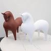 Modern Red & White Resin Tang Horse Ornament for Living Room or Office Decor