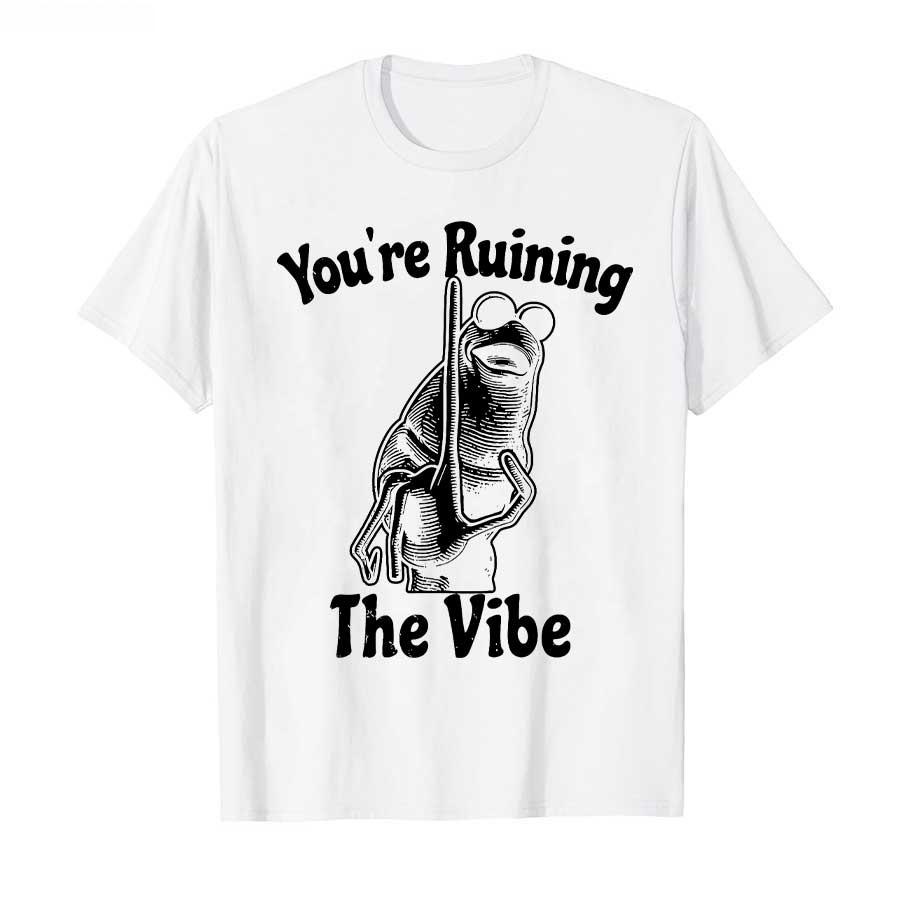 New SpringSummer Youre Ruining The Vibe Funny Marcus The Worm Meme Printed Cotton Tshirt Fashion Casual Short Sleeve Tshirt