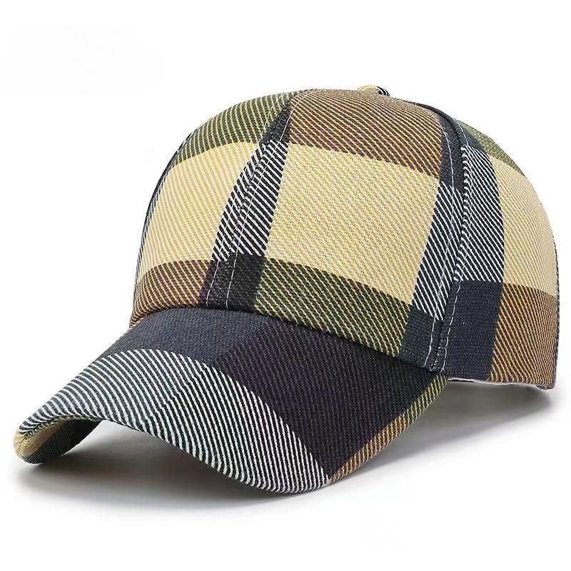 Checked Trendy Sun Hat Women's Windproof Baseball Cap Color Fashion Casual Versatile Outdoor Cap