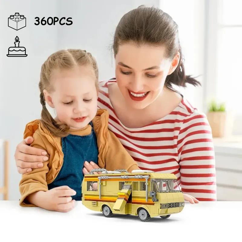 Movie MOC Breaking Bad RV Bus Car Model Building Blocks Edacational Brick Toys for Children Birthday Gift