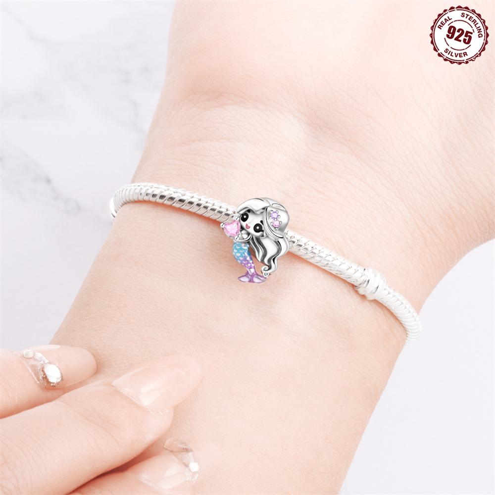 Copper Ocean Koi Turtle Conch Shell Starfish Mermaid Charms Beads Pendant For Original Bracelet Woman Girl Jewelry