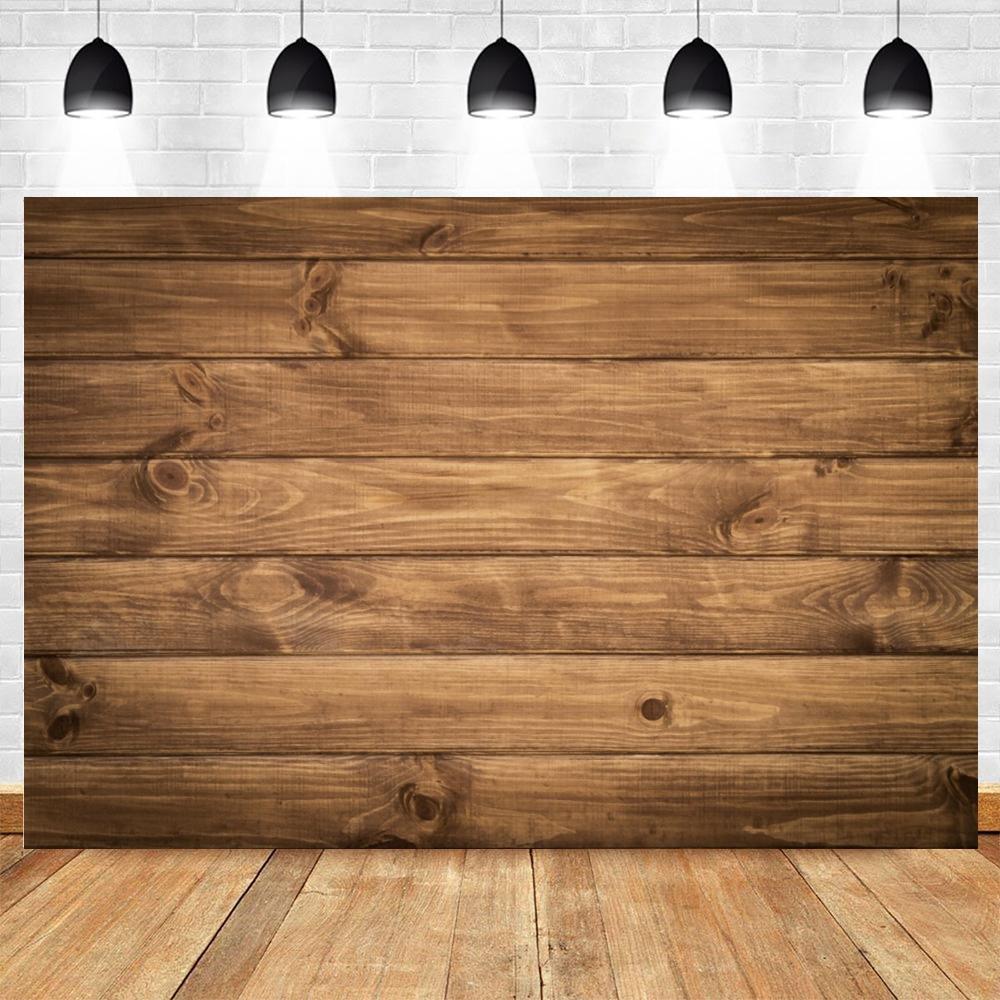 Wood Backdrop for Food Baby Portrait Photography Backdrops White Brown Wooden Board Plank Background for Party Decor Custom