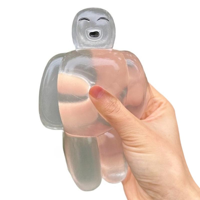 Mačkací průhledný želé robot mačkací hračka roztomilý super měkký pomalý odskok vodový pocit kreslená hračka Kawaii hračka na zmírnění stresu dárek