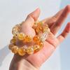 12Mm Large Particle Natural Citrine White Crystal Design Bracelet Bracelet