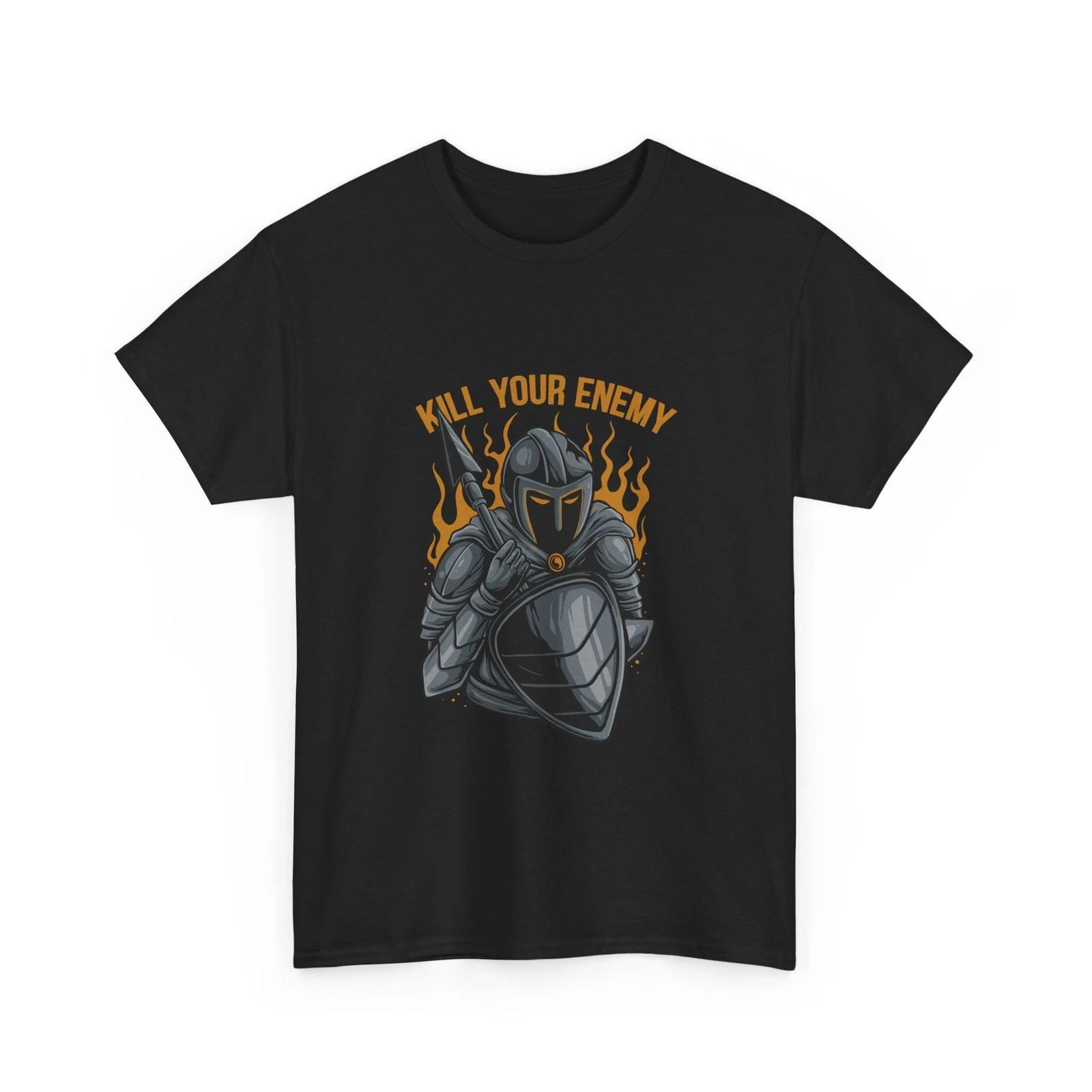 Armored Knight with Flaming Swords Tee | Kill Your Enemy design, Cool Fighter 4XL