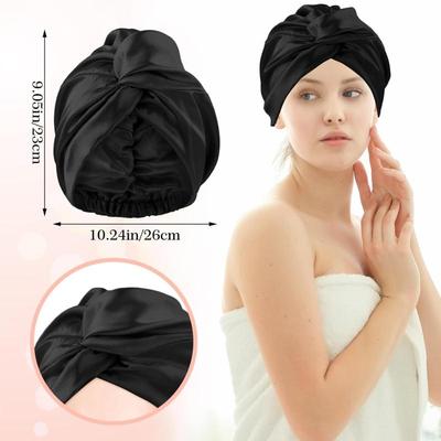 Cappello da Notte in Raso Solido a Doppio Strato per Donna, Cuffia da Notte, Cuffie da Doccia Impermeabili, Cuffietta per Dormire per Capelli