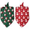 2pcs Christmas Theme Pet Neck Scarf Adjustable Santa Elf Bandana New Dog Bandanas  For Cats Dogs